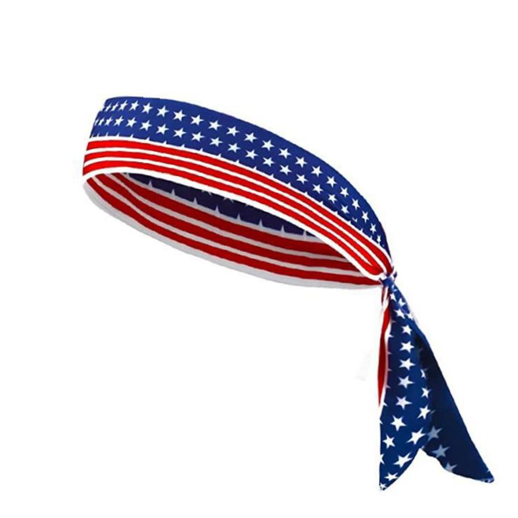 American Flag Independence Day Unisex Running Fitness Headband, Sports Yoga Sweatband, Elastic Cotton Headscarf