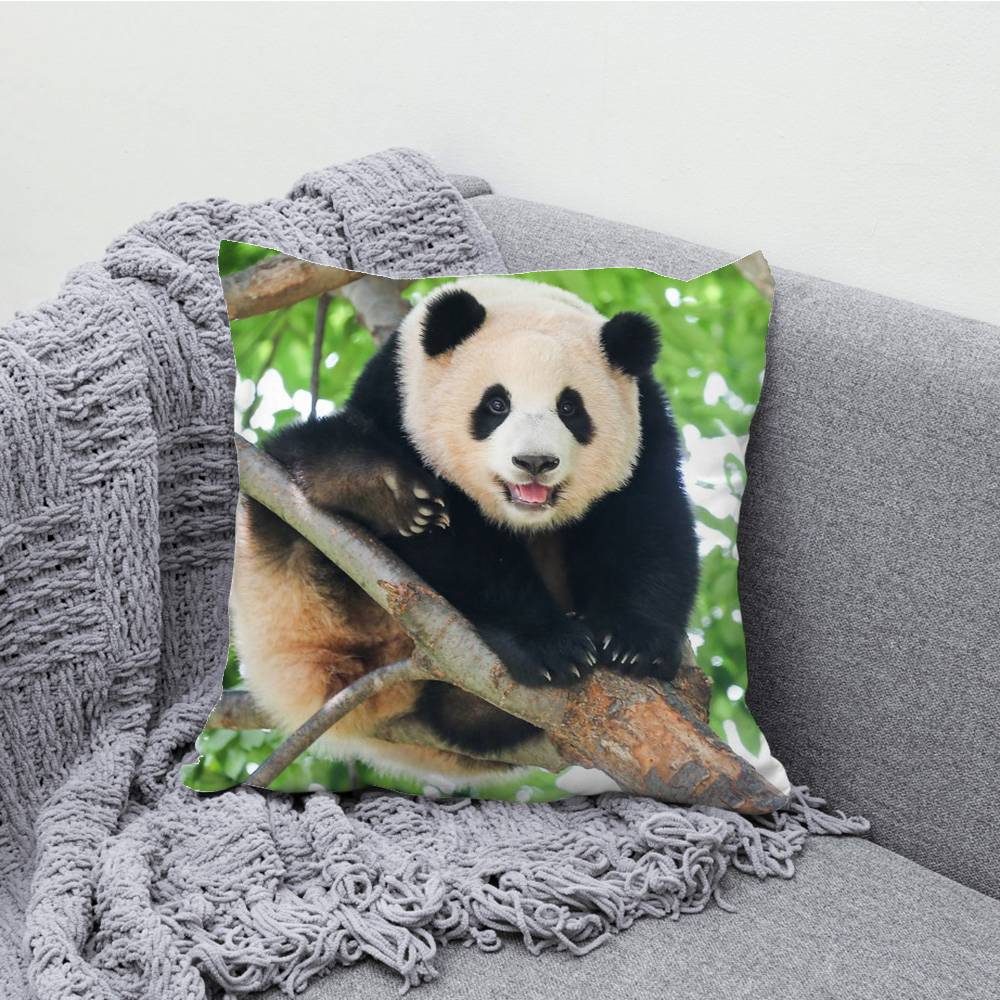 Fubao Lovely Panda Pillowcases Bedroom Living Room Sofa Home Decor Polyester Cushion Cover with Zipper