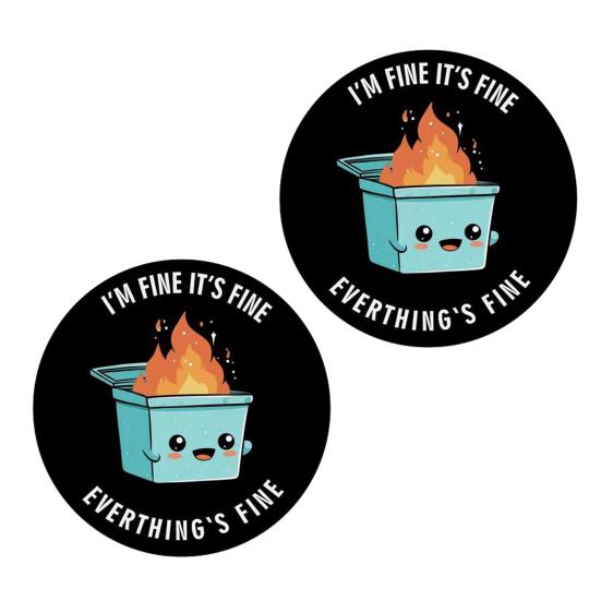 1/2/3Pcs Flaming Dumpster Mouse Pad Round Waterproof Home Office Gaming Computer Laptop Mousepad Desk Mat with Non-slip Rubber Base PC Accessories