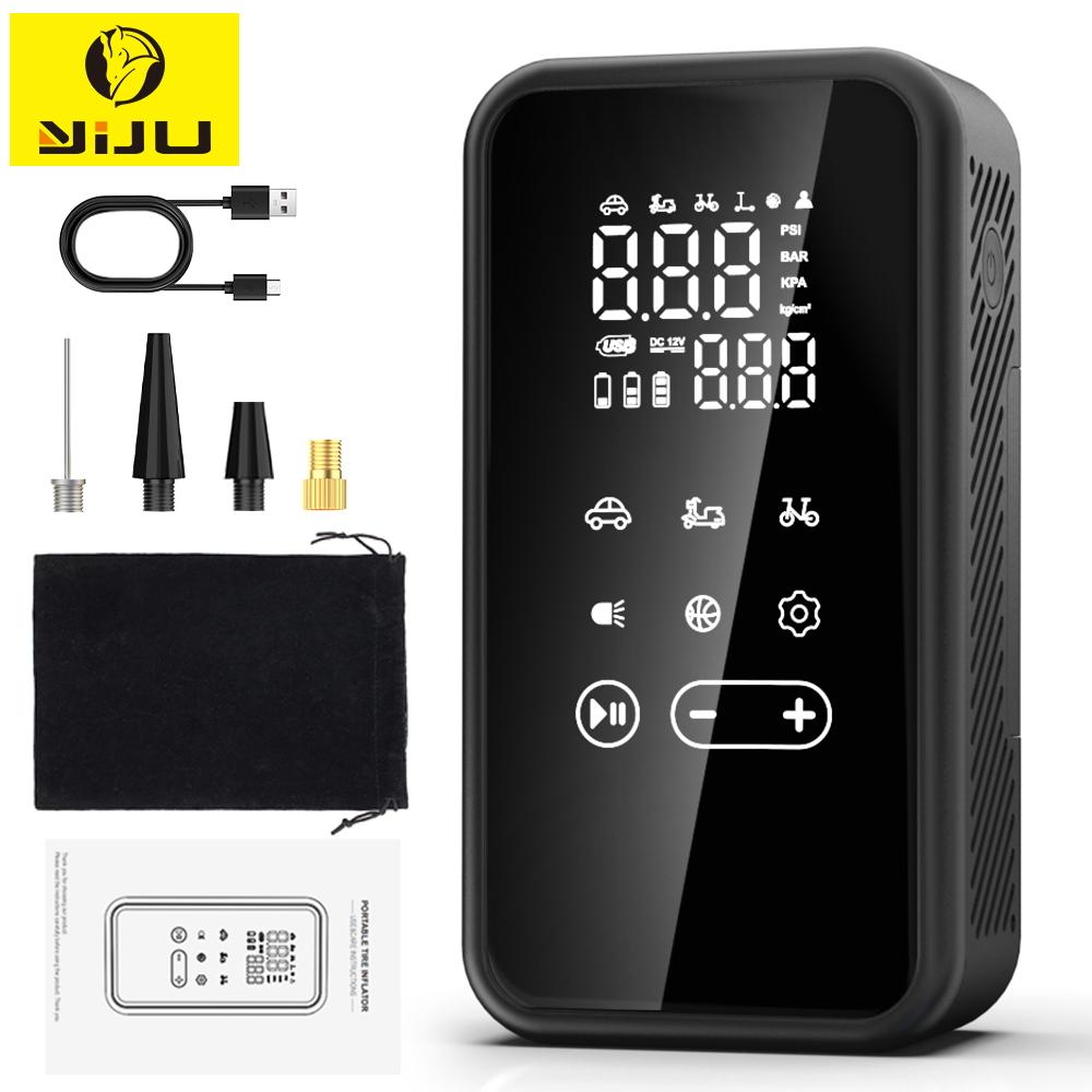 

Wireless Car Air Pump Portable Air Compressor Electric Tire Inflator with LCD Digital Display for Car Motorcycles Bicycle Ball Battery Powered