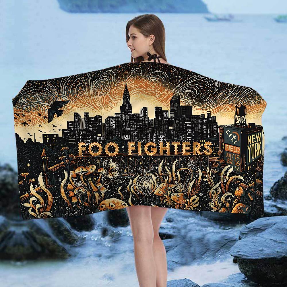 Telo Mare da Spiaggia Banda Rock Classica F-Foo F-Fighters Anime Asciugamano Morbido Assorbente Panno Lavabile Regali per Bambini Per Bambini Viaggio