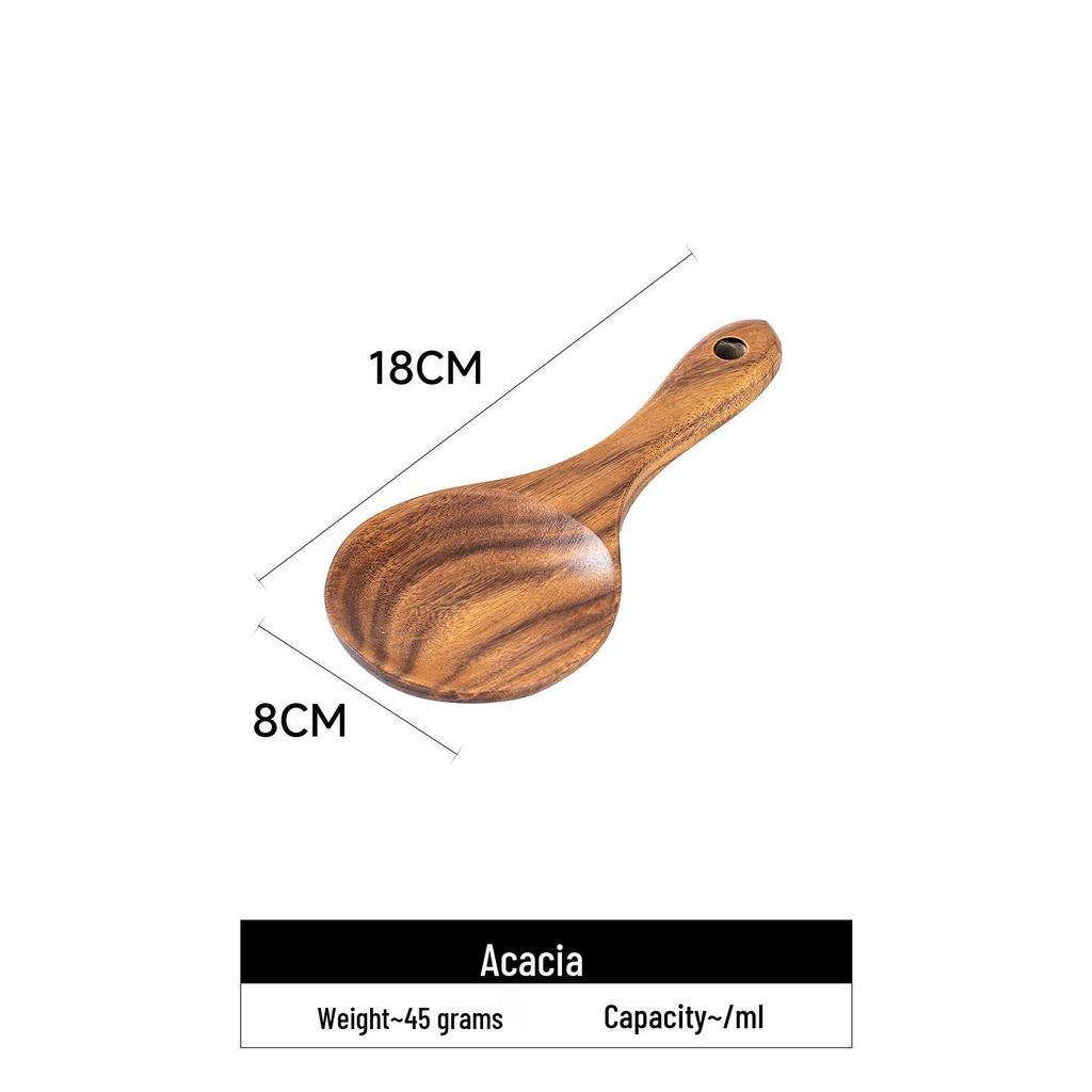 Acacia Long Handle Heat-Resistant Wooden Spatula and Salad Fork Set