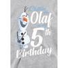 Frozen Childrens/Kids Chillin Like Olaf Heather 5th Birthday Pullover Hoodie
