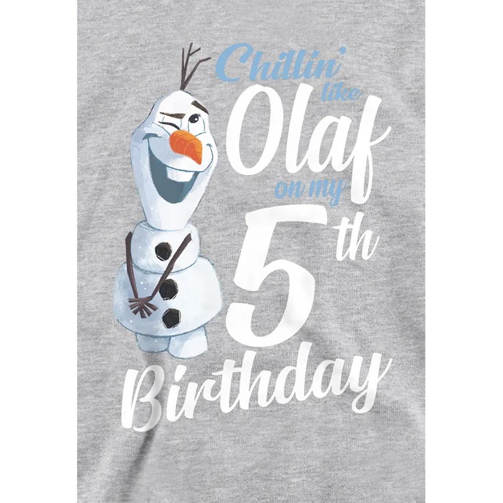 Frozen Childrens/Kids Chillin Like Olaf Heather 5th Birthday Pullover Hoodie