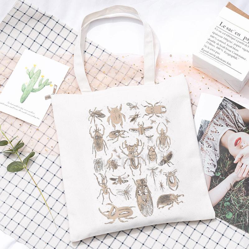 Insect Printed Casual Shoulder Bag Daily Versatile Large Capacity Canvas Bag 2025 New