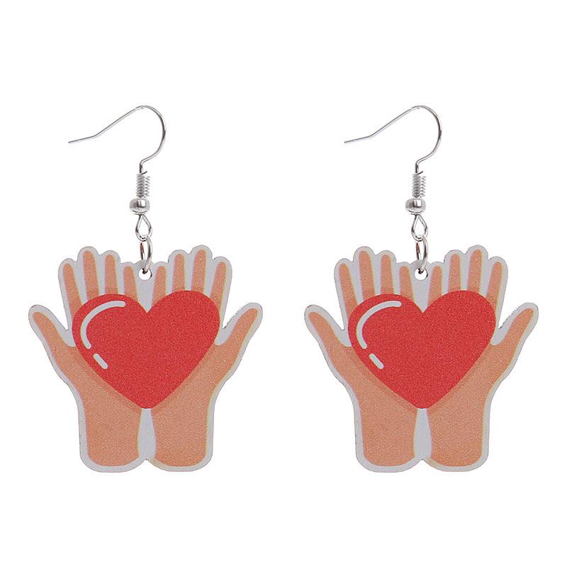 2023 Mother's Day Rainbow Wood Pendant Earrings - Holiday Party Jewelry