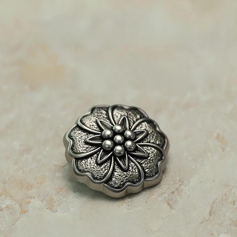 10 ks krásných květinových knoflíků 18/23 mm klasické květinové kovové knoflíky zimní svetr kabát šicí příslušenství