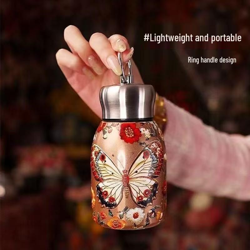 Compact Trendy Insulated Cup with Pull Ring - Convenient, Pocket-Friendly, and Stylish for Students On-the-Go