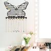 NiHome Butterfly Wall Mounted Jewelry Organizer, Decorative Metal Earring and Necklace Holder for Bedroom, Vanity, or Closet, Stylish Organizer with