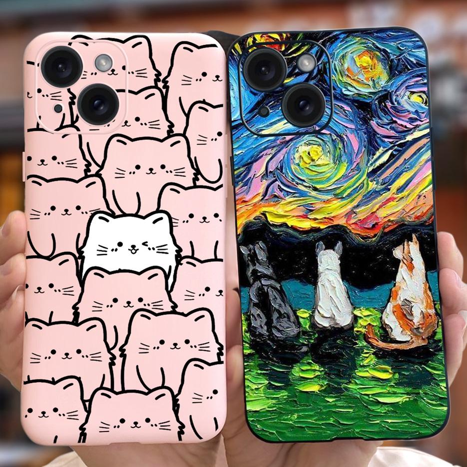 For Apple iPhone 15 Case Stylish Moon Spaceman Cartoon Cover Soft Silicone Phone Case For iPhone 15 Pro Max iPhone15 Plus Bumper