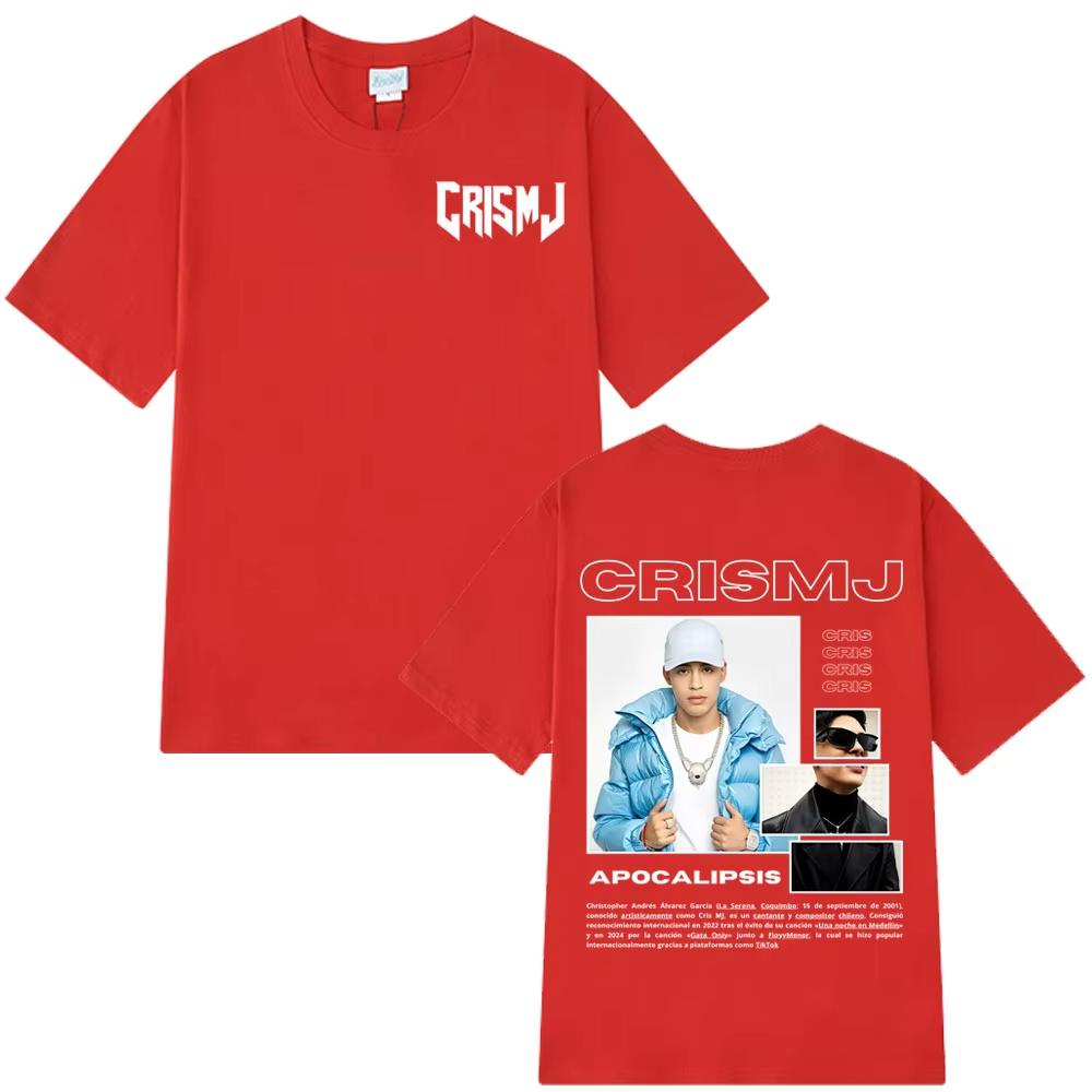Rapper Cris Mj Tour 2026 Merch Tshirts Men Women Harajuku Gothic T Shirts High Quality Cotton Shortsleeved Tshirts Streetwear