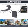 Foldable Sun Lounger, Garden Lounger with Sunshade, Beach Lounger, with 4-position Adjustable Backrest,  Suitable for Garden, Balcony and Pool, Gray