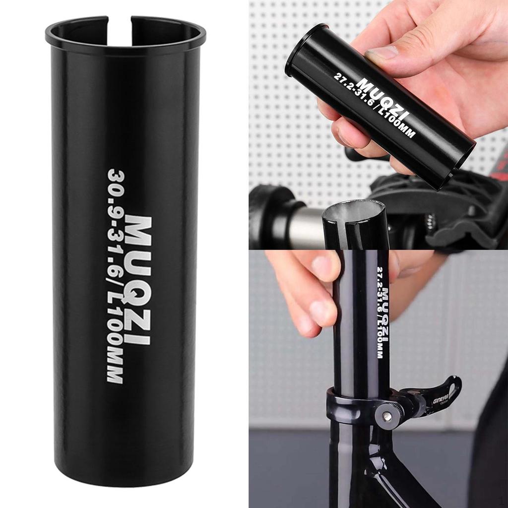 Bike Seat Post Shim Reducing Sleeve Extended 100mm Long Conversion Converter for Mountain BMX