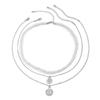 Vintage Goth Imitation-Pearl Coin Pendant Choker Necklace for Men Fashion Statement Punk Snake Chain Grunge Jewelry Steampunk