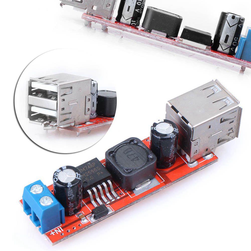 DC9V//12V//24V//36V Turn To 5V 3A Dual USB Charger Step-Down Converter Module 1PC