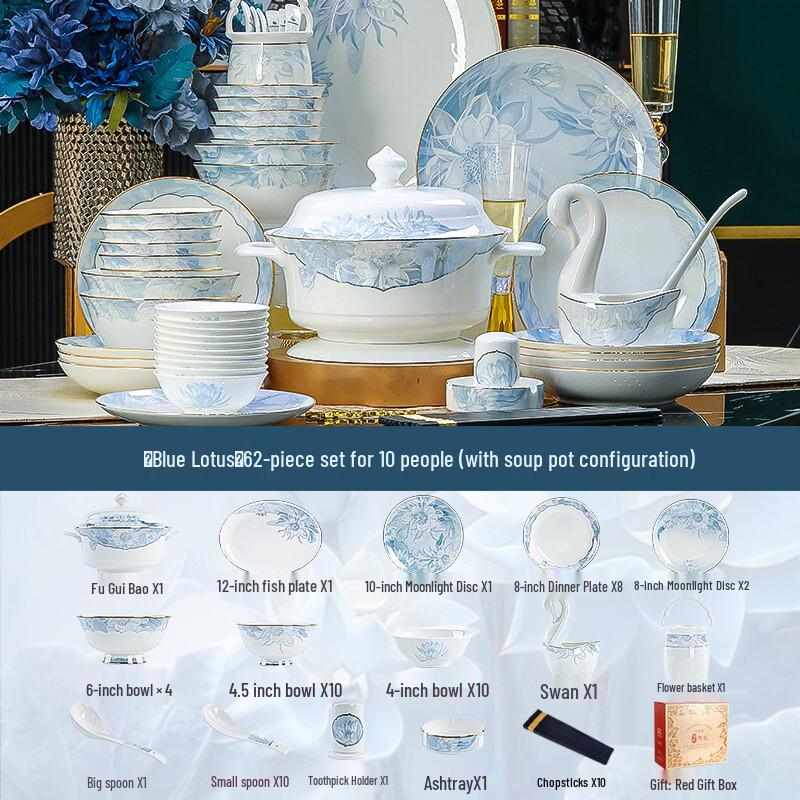 Zhi Shi Jingdezhen European Bone China Dinnerware Set