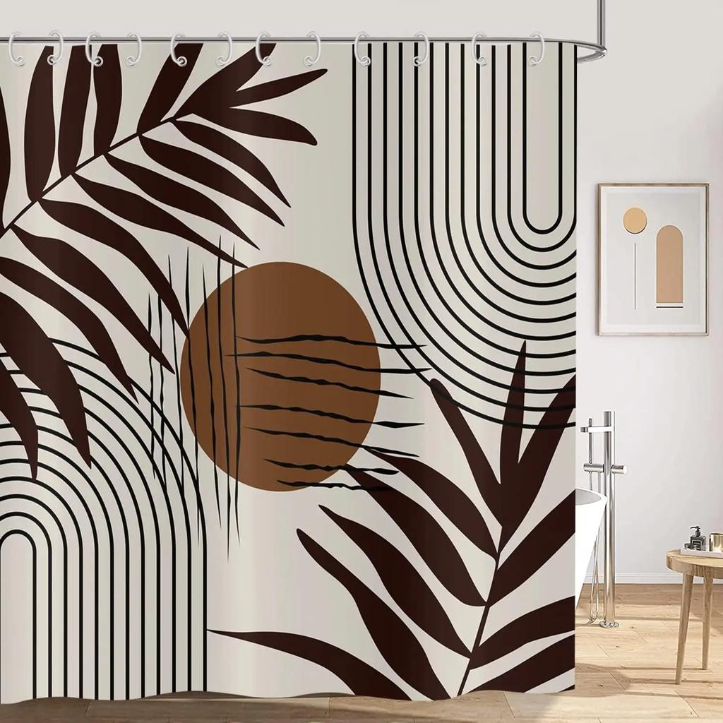 Bohemian Style Waterproof Shower Curtain 180X 180Cm Abstraction Century Art Modern Minimalist Geometry Aesthetic Shower Curtain
