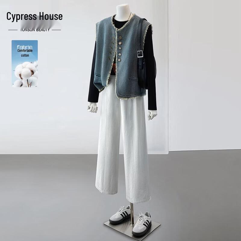 Women s Retro Loose Washed Denim Vest S