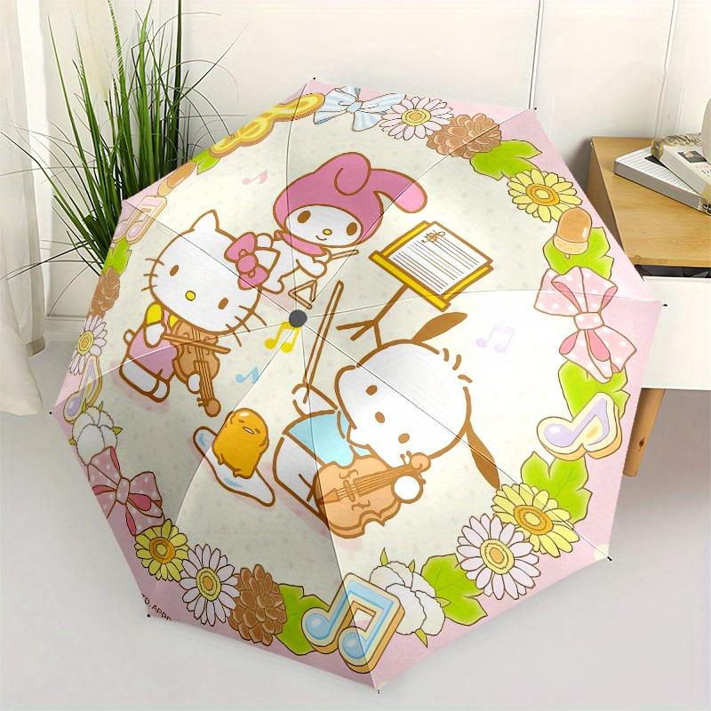

1pc Hello Kitty Music Festival Umbrella with Plastic Handle,Suitable for All Seasons Home Travel Outdoor UmbrellaSanlio661