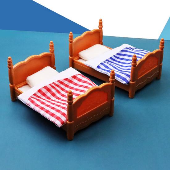Realistic Anti-deformed Ingenious Multifunctional Doll House Simulation Double Bed Dollhouse Bunk Bed