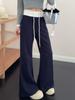 New Style Women's Slimming Magic Micro Flare Pants: Color-Block, Elastic Waist, Casual Versatile Long Pants for Spring