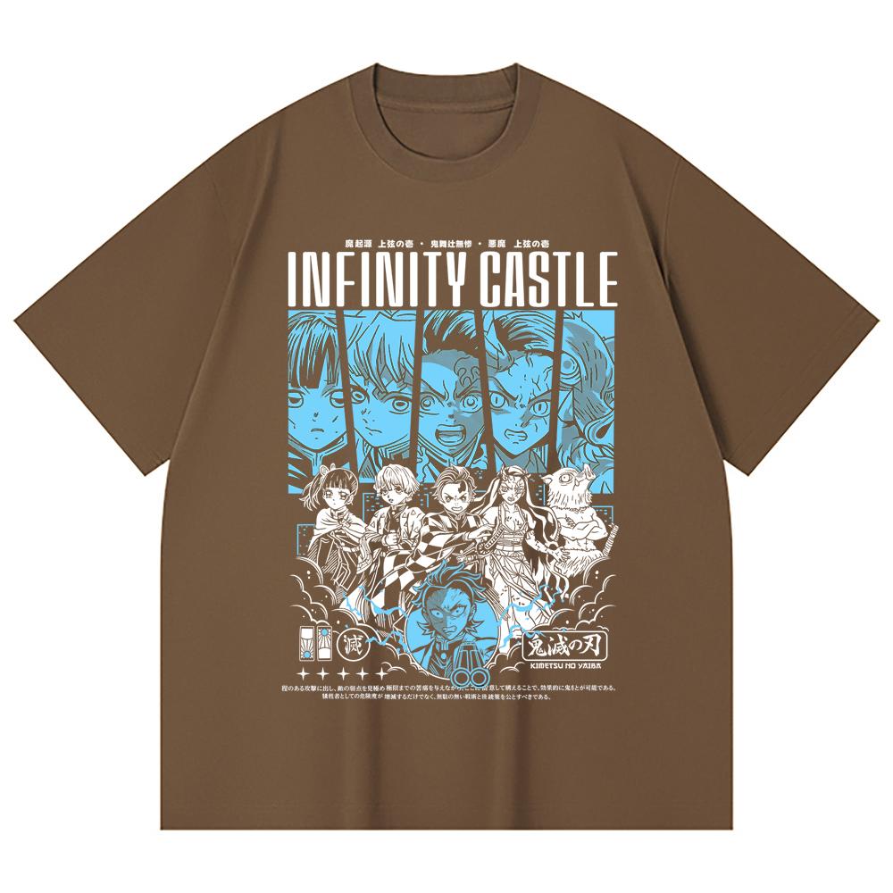 230 Gsm 100% Cotton Demon Slayer V88 Infinity Castle Print Unisex Heavy Cotton T Shirt