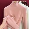 Silk warm fleece heating and thermal underwear women's inner top fleece thickened turtleneck autumn clothes containing wool bottoming shirt winter