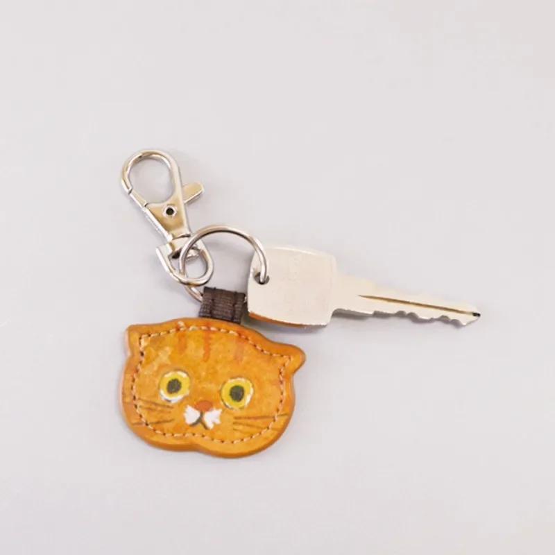 Cute Cartoon Cat Keychains PU Material Lovely Cat Funny Keychain Children Schoolbag Zipper Puller