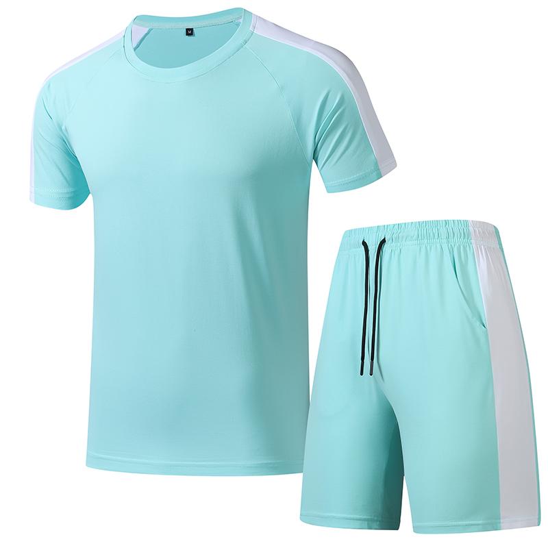 Short-sleeved Shorts Sports Short Suit Men s Outdoor Breathable Quick-drying Sports Suit Sports Suit Short-sleeved Shorts Suit 2XL светло-зеленый