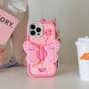 3D Butterfly Folding Bracket Phone Case For iPhone 16 15 13 14 11 12 Pro Max XR XS Max 6 7 8 Plus Soft Silicone Shockproof Cover