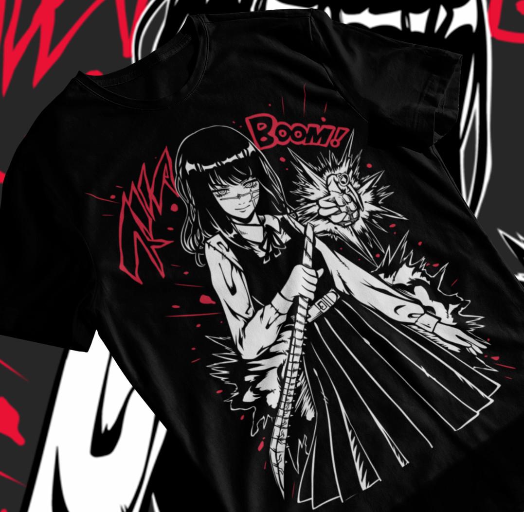 Asa Mitaka Chainsaw Man T-shirt Anime Manga Unisex Shirt Soft Tee All Sizes S