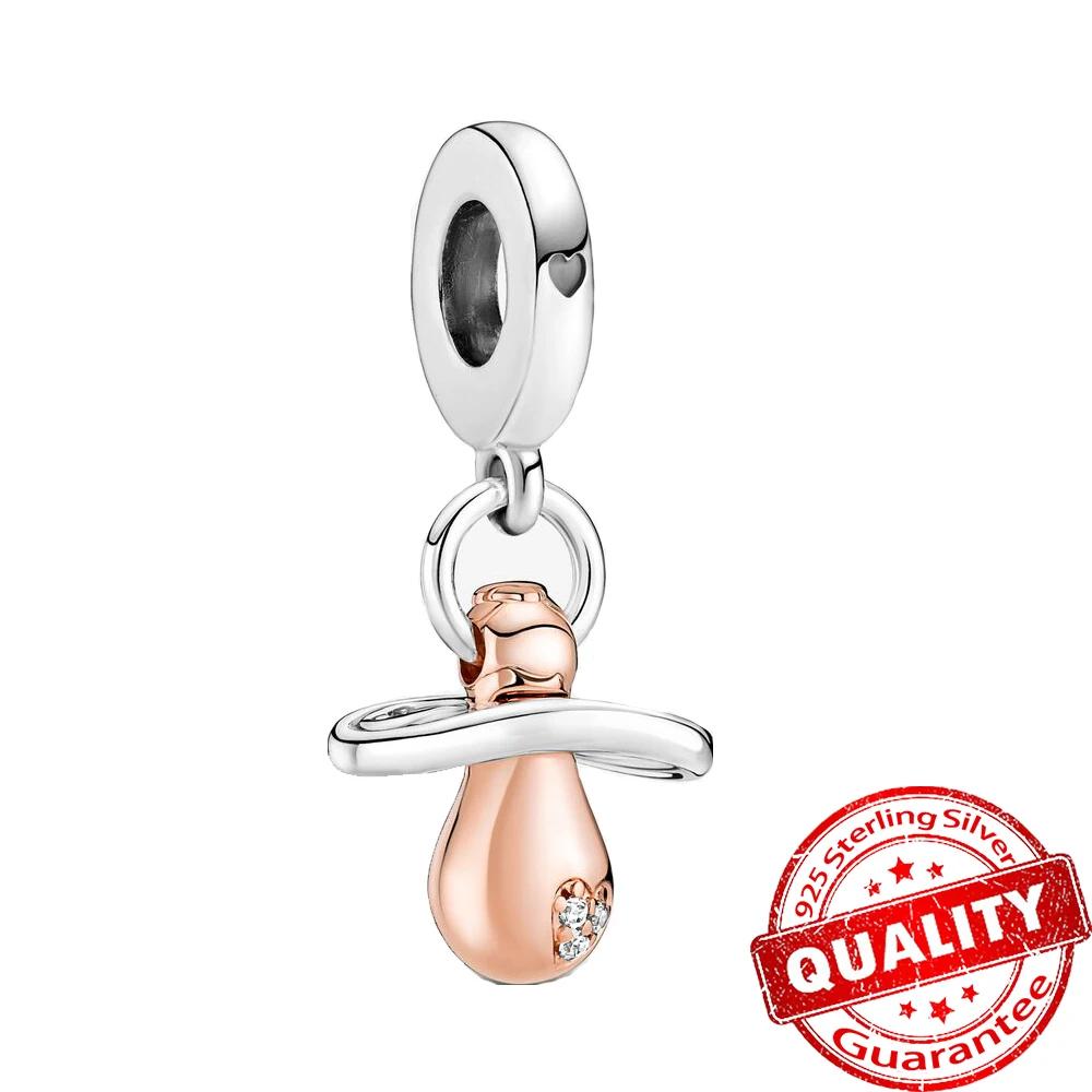 Rose Gold Copper Heart Shaped Bell Charm Fit Original Bracelet Infinity Mom Heart Pendant For Girls Jewelry Gift