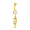 Gaibei Edelstahl Seepferdchen Bauchnabelpiercing mit buntem Diamanten - Modischer Piercing Schmuck