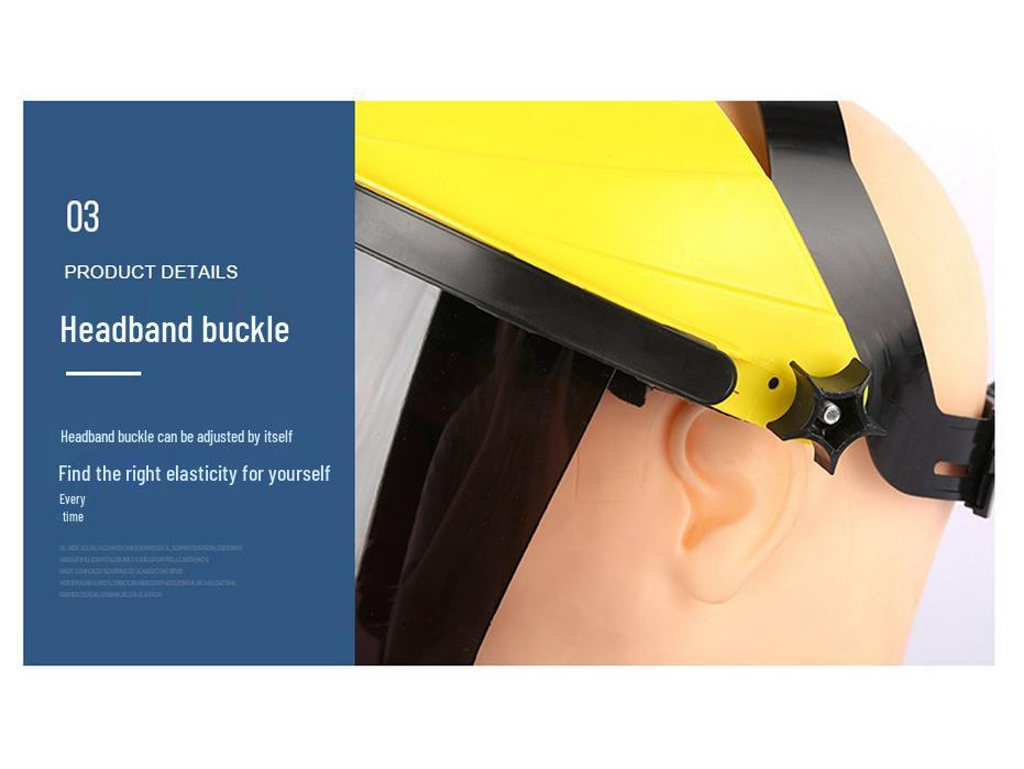 Lightweight Head-Mounted Transparent Face Shield for Welding and Grinding Protection
