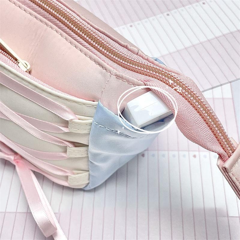 Sladké Přenosné Pouzdro na Tužky Kreativní Jednoduchá Taška na Psací Potřeby Velkokapacitní Taška na Pera ve Stylu Baletu Multifunkční Úložná Taška