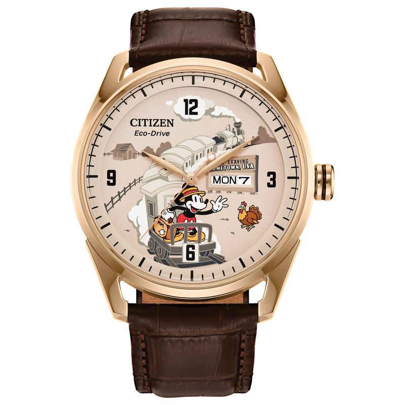 

CITIZEN Eco-Drive Series 100 Meters Waterproof Fashion Solar Quartz Leather Strap 42mm Men s Watch Brown Dial AW0088-04W коричневий