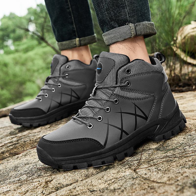 Autumn New Men's Outdoor Leisure High-top Hiking Shoes Hiking Men's Shoes Breathable Tooling Shoes