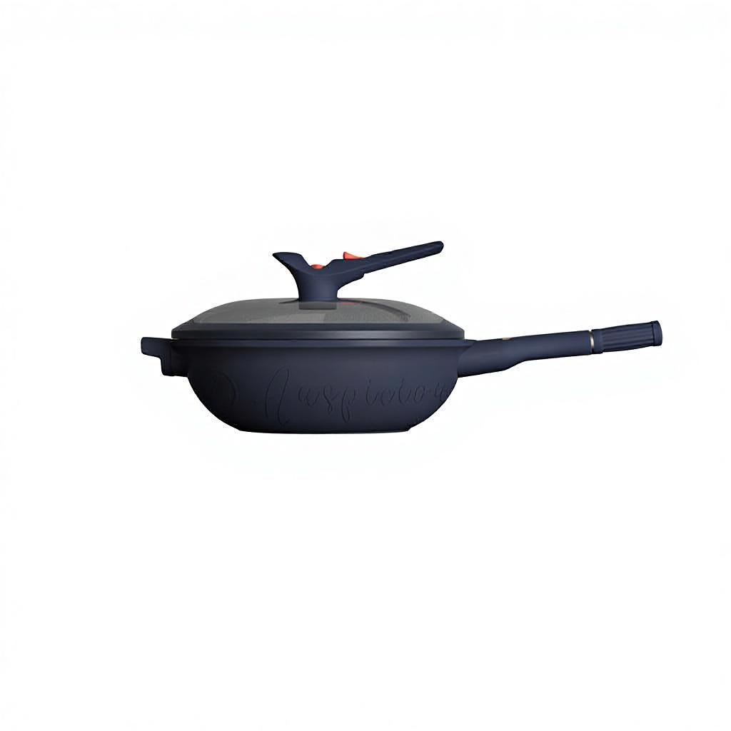 Factory Stock Chinese Wok Low Pressure Cooking Pot Die Cast Aluminium Cookware Non Stick Wholesale Pot (Blue,32cm) синий