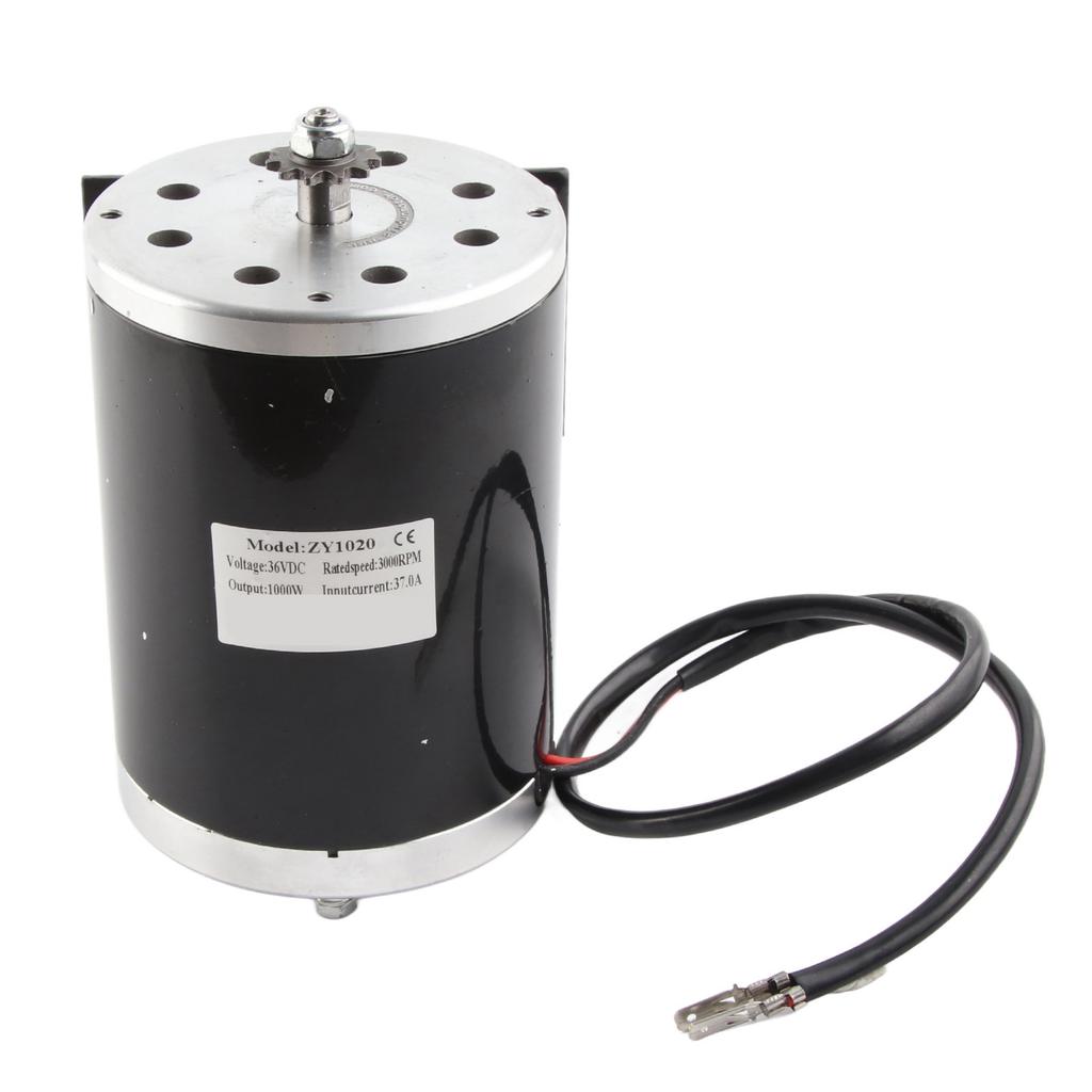 Electric Bike Motor 1000W 3000RPM High Speed Low Heat Noise Aluminum Alloy Brushed Electric Motor for DIY 36V