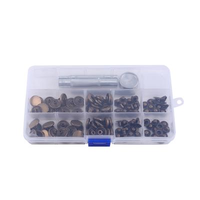 30 Sätze 15mm Antik Messing Druckknöpfe Popper Druckknopf Befestigungswerkzeug-Set