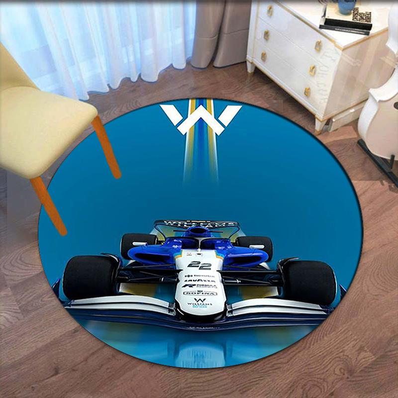Racing Printed Round Rug Carpet Chair Rug Area Rug Entryway Doormats,for Office Chair Living Room Bedroom Kitchen Room.