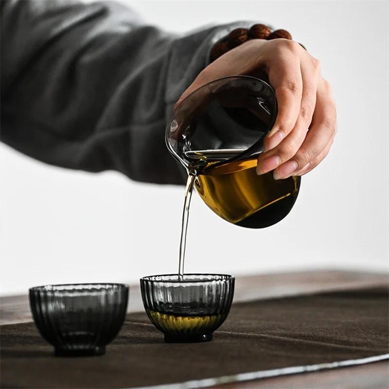 200ML Japanese Style Heat Resistant Glass Fair Cup Tea Pitcher Fair Mug Chahai Justice Cup Kungfu Tea Set Accessories Teaware