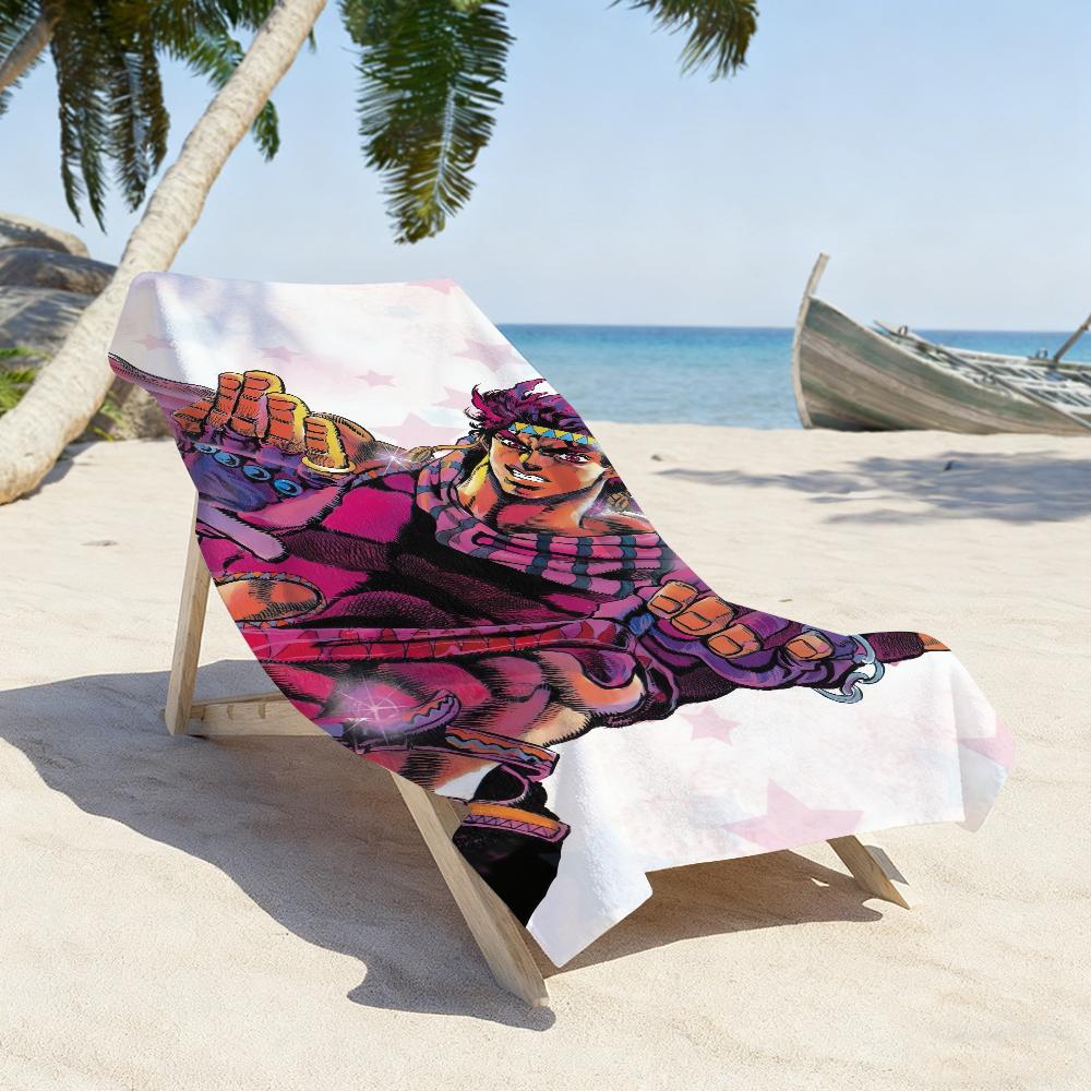 JoJo's Bizarre Adventure Handtuch Für Schwimmen Yoga Fitnessstudio Schnelltrocknend Weich und hautfreundlich Strandtücher Ganzjahres