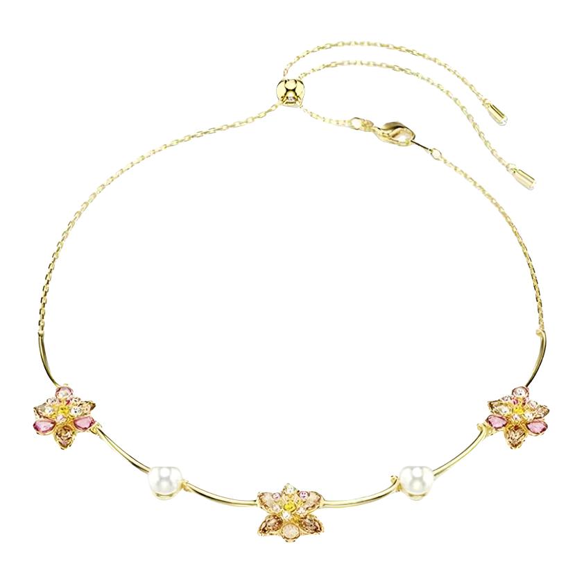 Swarovski Idyllia Crystal Necklace Women necklaces Gradient Gold-Plated 5732388 Box (Random Color)