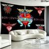 Bon Jovi Band Wall Tapestry Aesthetic Wall Hanging Printed Fabric Blanket Decorative Tapestries for Bedroom Living Room Home Decor