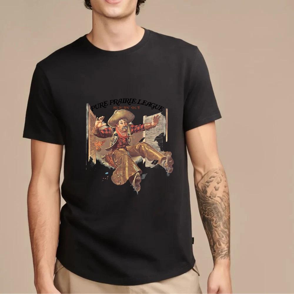 Cotton tshirt featuring pure prairie league bustin out album design craig fu S