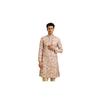 Manyavar Men' Linen Blend Digital Floral Print Long Kurta ( , )