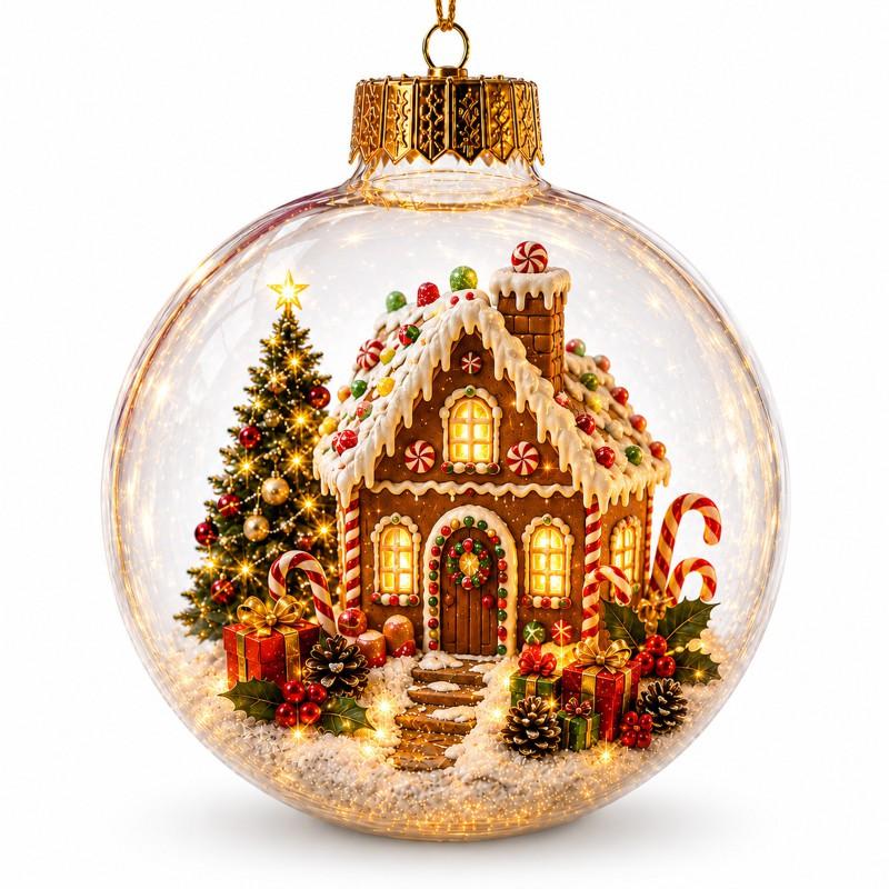 LED-beleuchtetes 3D-Pinguin-Schneekugel-Ornament Weihnachtsbaumschmuck Heim-Feiertagsdekoration