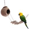 9-Piece Parrots Chewing Toy Set - Natural Wood & Rope Bungee Toys for Anchovies, Coconut Hideaway with Ladder, Bird Perch Stand, Cage Accessories for