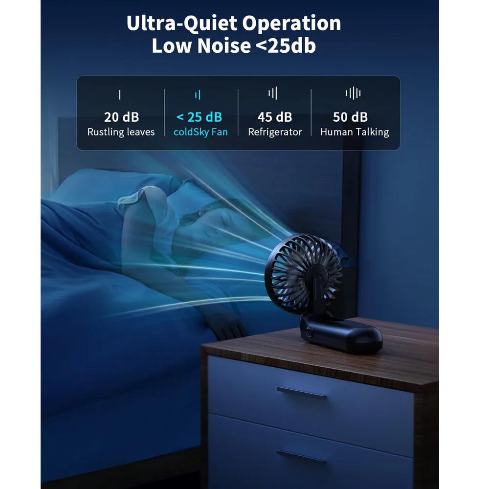 Handheld Fan Foldable Portable Fan with LED Display 3000mAh Battery Operated Mini Hand Held Fan for Travel Beach Outdoor Fanatec